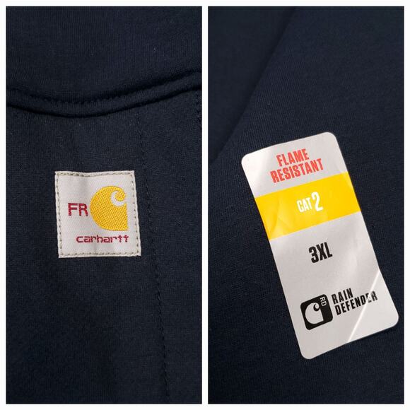 Carhartt Flame Resistant Rain Defender Mock Neck Fleece Pullover 3XL - Picture 11 of 12